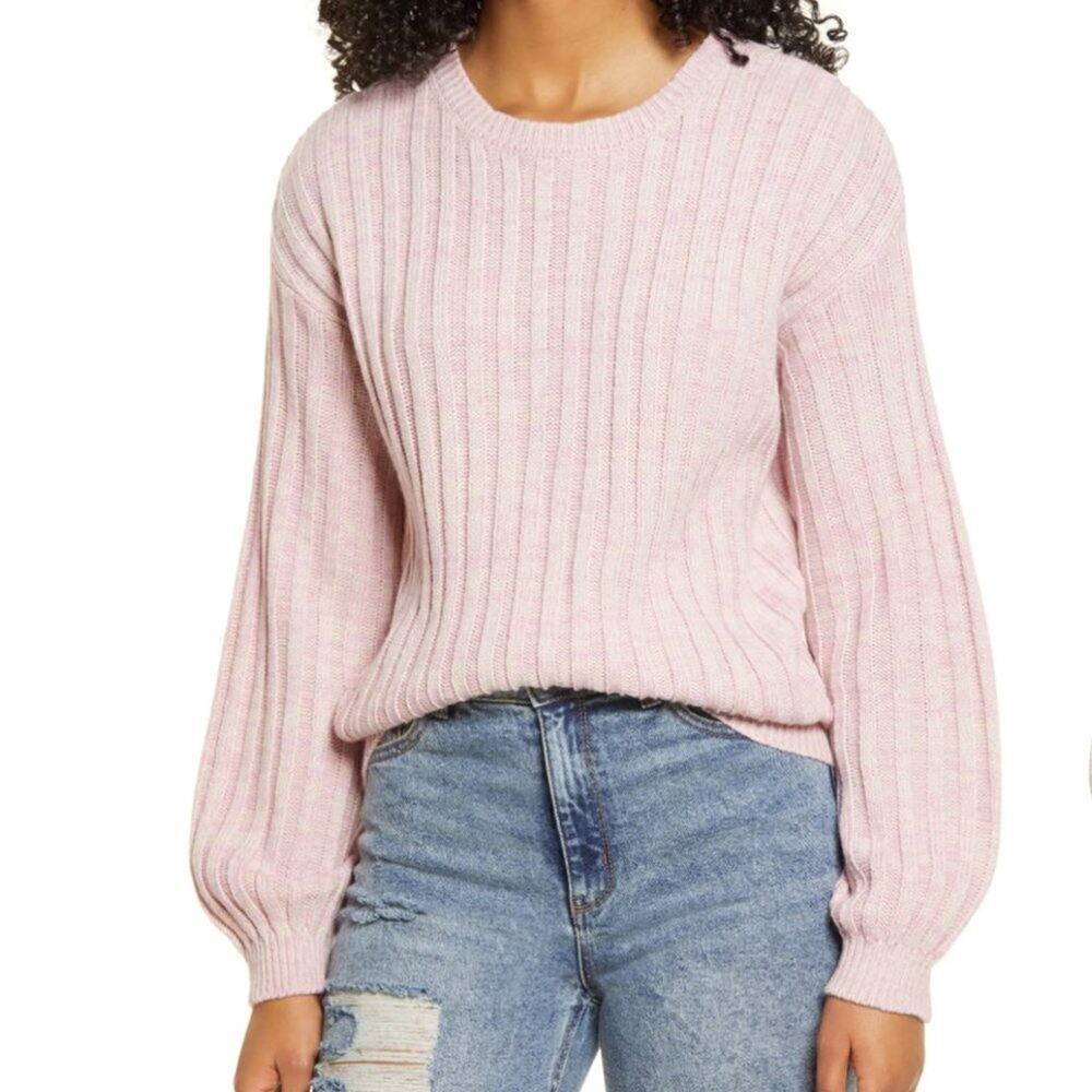 NWOT * BLANK NYC Ribbed Marled Knit Crewneck Sweater